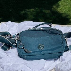 Kipling Cross Body Bag Teal/Silver
